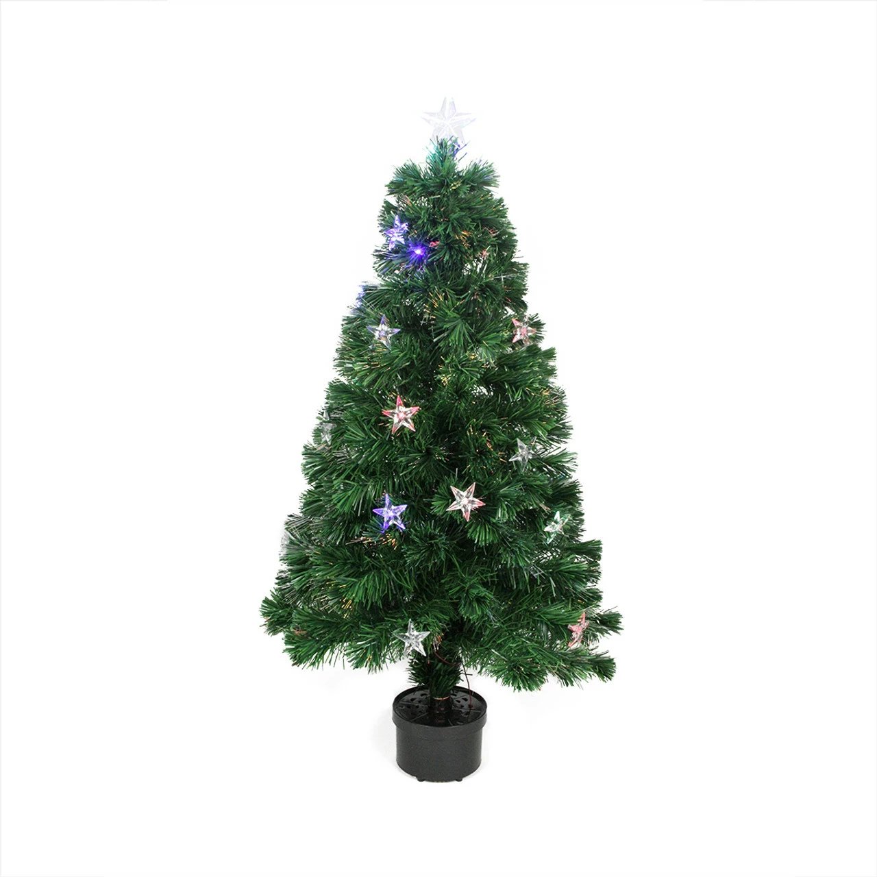 Northlight 4' Pre-Lit LED Fiber Optic Artificial Christmas Tree With Stars - Multi Color Lights 3 Northlight 4' Pre-Lit LED Fiber Optic Artificial Christmas Tree With Stars - Multi Color Lights