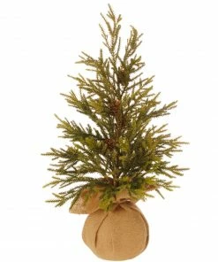 Raz 18" Potted Glitter Pine Full Artificial Christmas Tree - Unlit