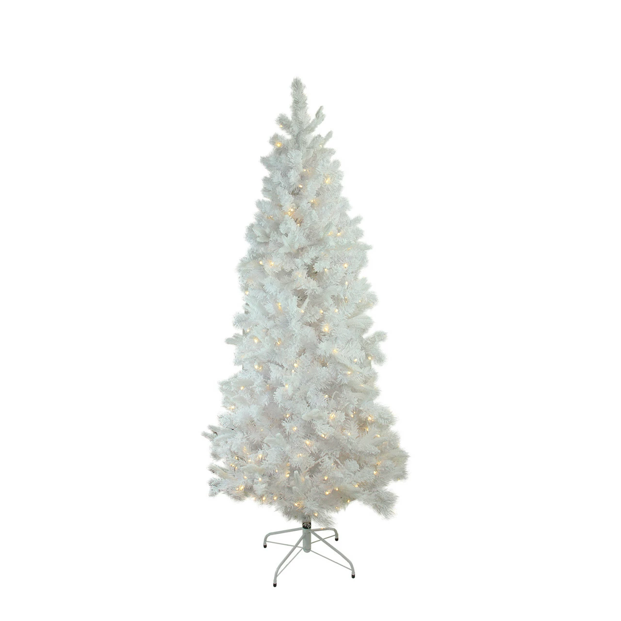 Northlight 9' Pre-Lit Slim Flocked White Pine Artificial Christmas Tree - Warm White LED Lights 3 Northlight 9' Pre-Lit Slim Flocked White Pine Artificial Christmas Tree - Warm White LED Lights