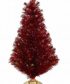 Vickerman 3' Red Hot Fiber Optic Artificial Tinsel Christmas Tree - Multi Lights