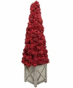 Allstate 40" Red Berry Cone Potted Christmas Topiary -Northlight Shop allstate xbp077 re 2 48807.1659734331