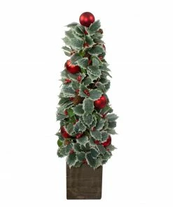 Allstate 2.75' Potted Pine Cone And Berry Holly Pencil Artificial Christmas Tree - Unlit -Northlight Shop allstate xhz030 re gr 16912.1596236859
