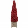 Allstate 50" Red Berry Cone Potted Christmas Topiary