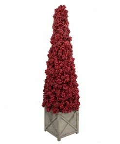 Allstate 50" Red Berry Cone Potted Christmas Topiary -Northlight Shop allstate zbp078 re 5 60425.1660066538