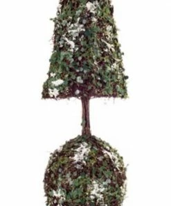 Melrose 3.25' Green Potted Snow Covered Topiary Artificial Christmas Tree - Unlit