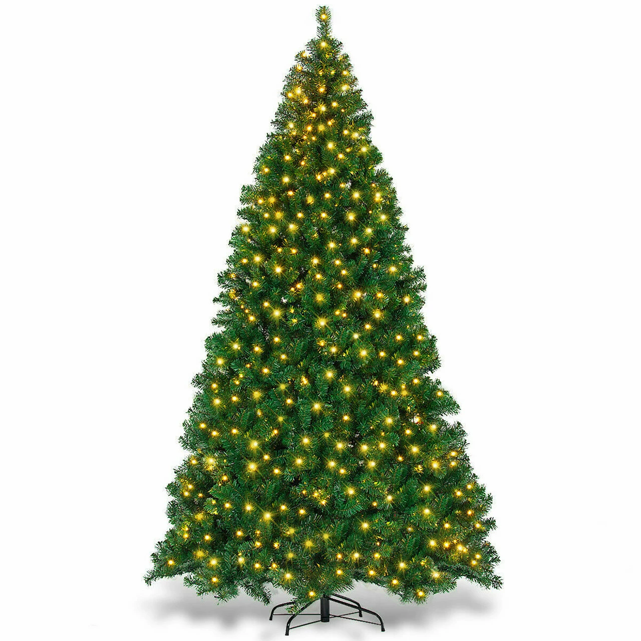 Costway 9Ft Pre-Lit PVC Christmas Tree Hinged 700 LED Lights Green 3 Costway 9Ft Pre-Lit PVC Christmas Tree Hinged 700 LED Lights Green