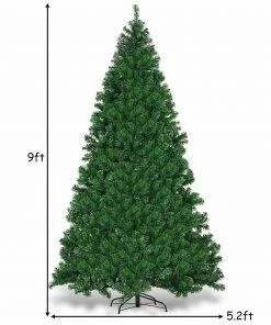 Alternative view of Costway 9Ft Pre-Lit PVC Christmas Tree Hinged 700 LED Lights Green
