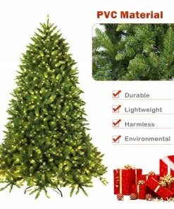 Alternative view of Costway 5ft Pre-lit PVC Christmas Fir Tree Hinged 8 Flash Modes