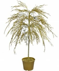 CMI 3.75" Gold Crystallized Glitter Potted Artificial Christmas Tree - Unlit