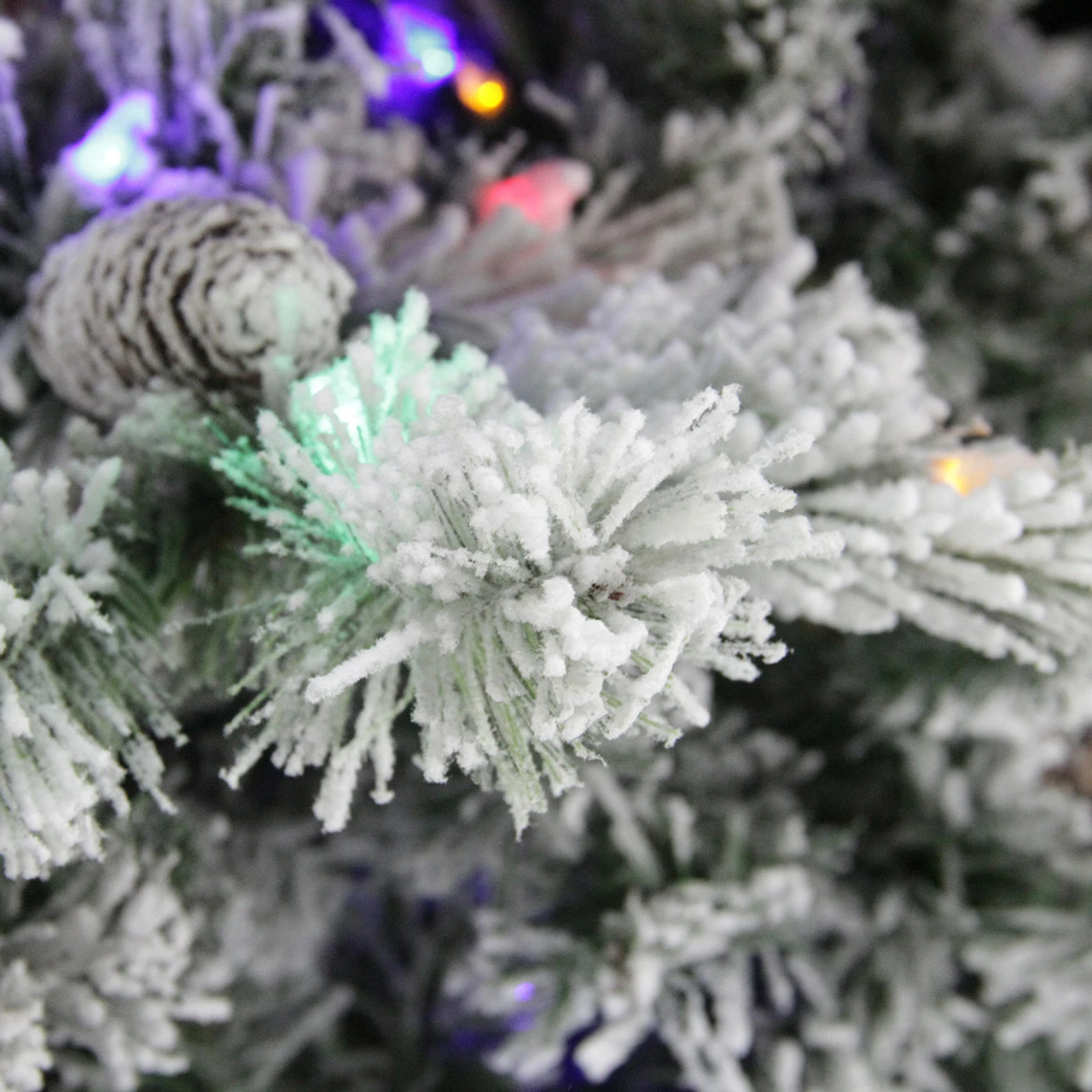 Northlight 9' Pre-Lit Medium Flocked Victoria Pine Artificial Christmas Tree - Dual Color LED Lights 6 Northlight 9' Pre-Lit Medium Flocked Victoria Pine Artificial Christmas Tree - Dual Color LED Lights - Image 4