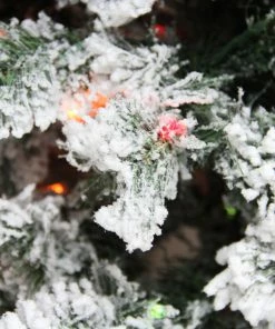 Alternative view of Northlight 9' Pre-Lit Heavily Flocked Pine Medium Artificial Christmas Tree - Multicolor Lights