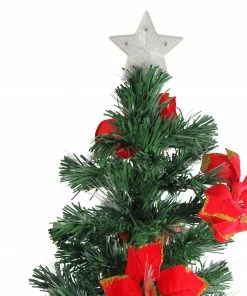 DAK 5' Pre-Lit Medium Fiber Optic Artificial Christmas Tree With Red Poinsettias - Multicolor Lights 9 DAK 5' Pre-Lit Medium Fiber Optic Artificial Christmas Tree With Red Poinsettias - Multicolor Lights -Northlight Shop dak gd 41750 2 21962.1588406595