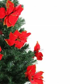 Alternative view of DAK 4' Pre-Lit Poinsettias Artificial Christmas Tree - Multicolor Lights