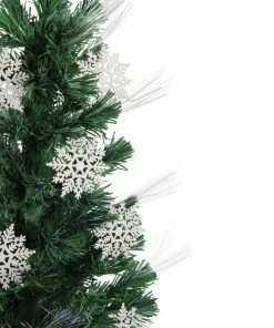 Alternative view of DAK 3' Pre-Lit Fiber Optic Artificial Christmas Tree With White Snowflakes - Multi-Color Lights