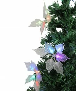 Alternative view of DAK 3' Pre-Lit Medium Fiber Optic Floral Artificial Christmas Tree - Multi-Color Lights