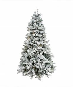 Northlight 9' Pre-Lit Medium Flocked Victoria Pine Artificial Christmas Tree - Dual Color LED Lights