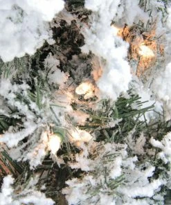Alternative view of Northlight Set Of 3 Pre-Lit Heavily Flocked Alpine Artificial Christmas Trees 5' - Clear Lights