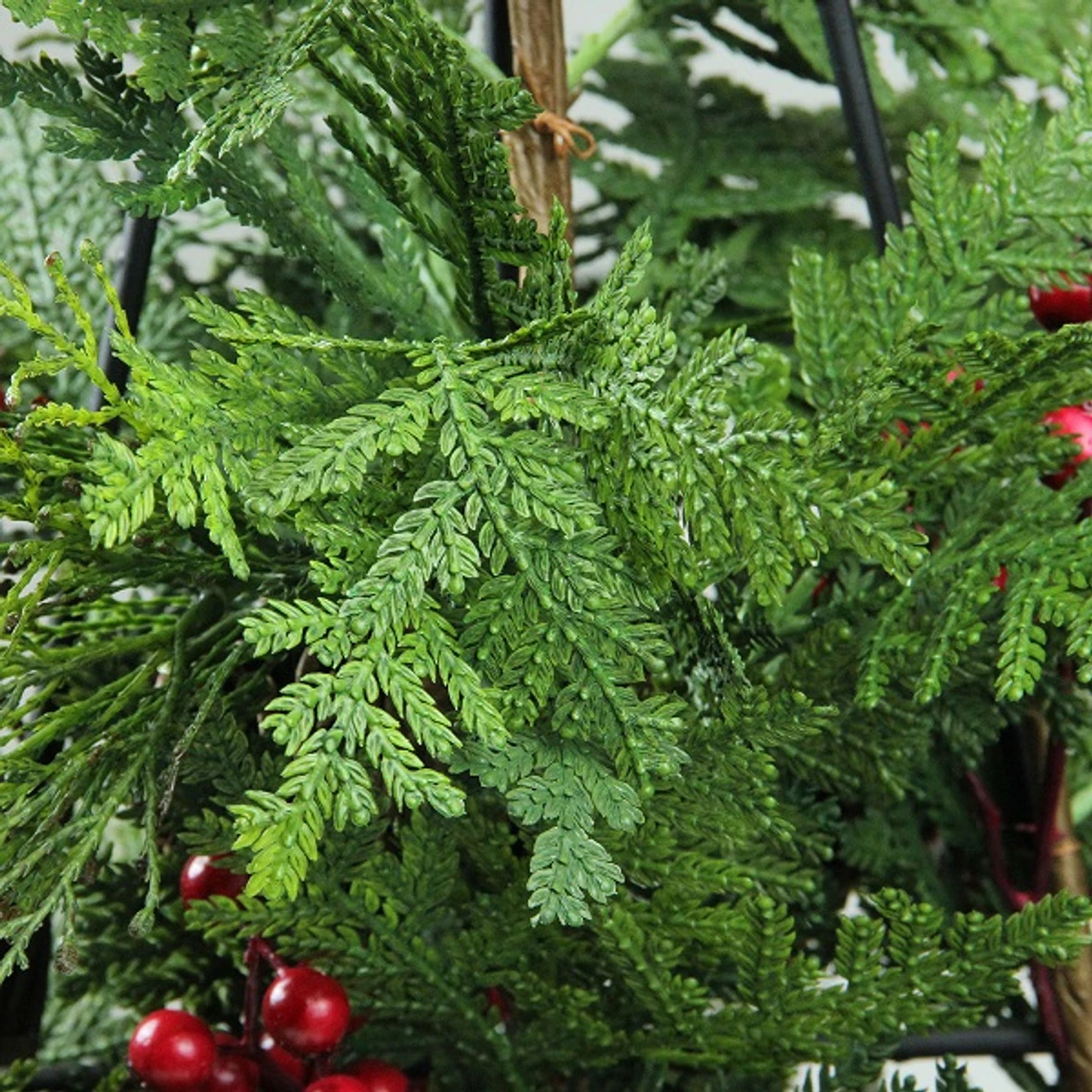 Allstate 36" Green And Red Slim Mixed Cedar Artificial Christmas Tree - Unlit 4 Allstate 36" Green And Red Slim Mixed Cedar Artificial Christmas Tree - Unlit - Image 2