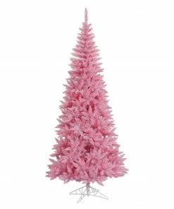 Vickerman 7.5' Pre-Lit Medium Ashley Spruce Artificial Christmas Tree - Pink And Clear Lights