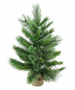 Northlight 24" Mixed Cashmere Pine Medium Artificial Christmas Tree In Burlap Base - Unlit