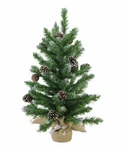 Northlight 24" Frosted Norway Pine With Pine Cones Medium Artificial Christmas Tree - Unlit