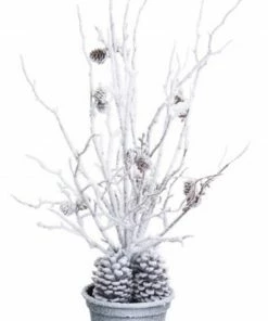 Melrose 2' White And Gray Potted Snow Covered Artificial Christmas Tree - Unlit