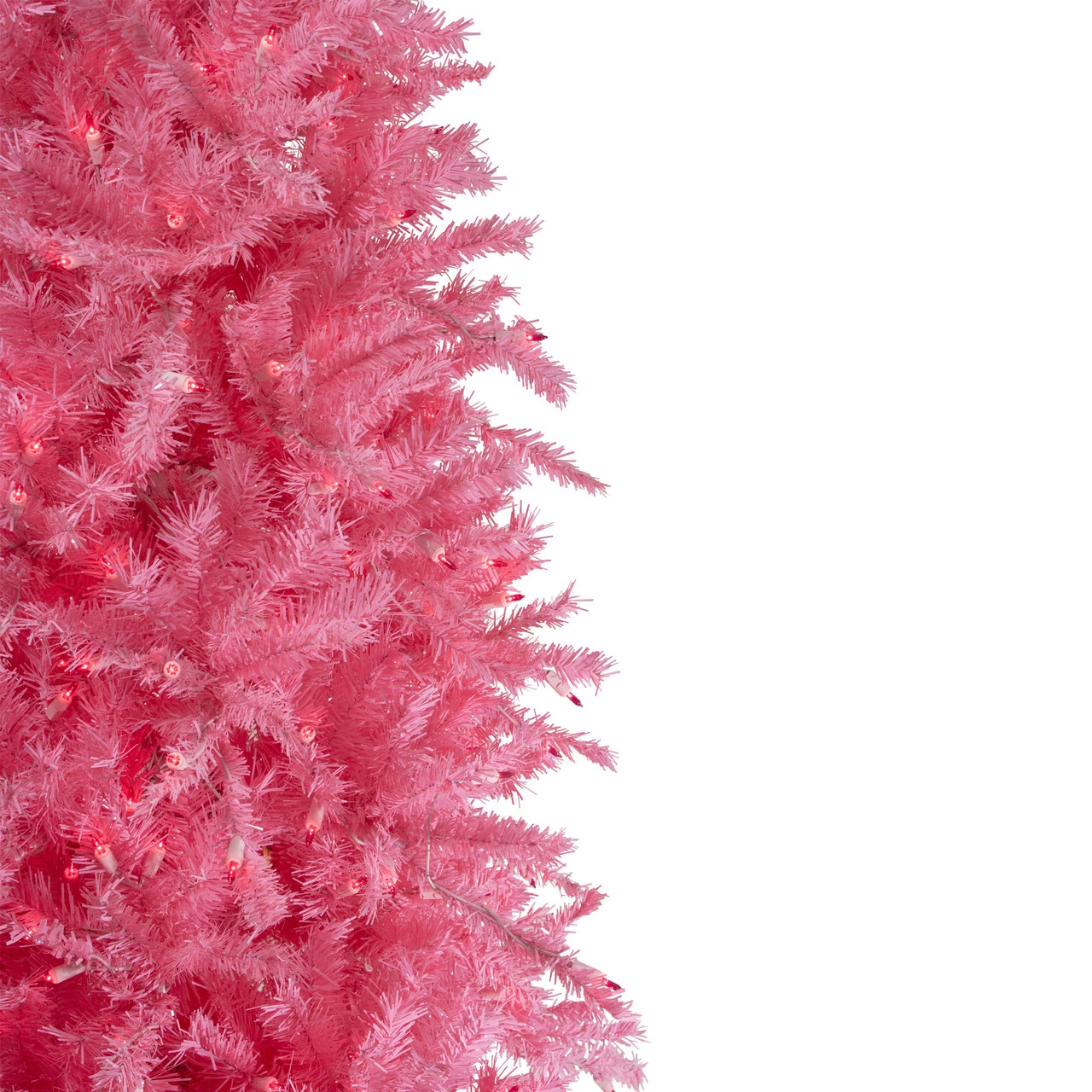 Northlight 7.5' Pre-Lit Pink Tinsel Slim Artificial Christmas Tree - Pink Lights 6 Northlight 7.5' Pre-Lit Pink Tinsel Slim Artificial Christmas Tree - Pink Lights - Image 4