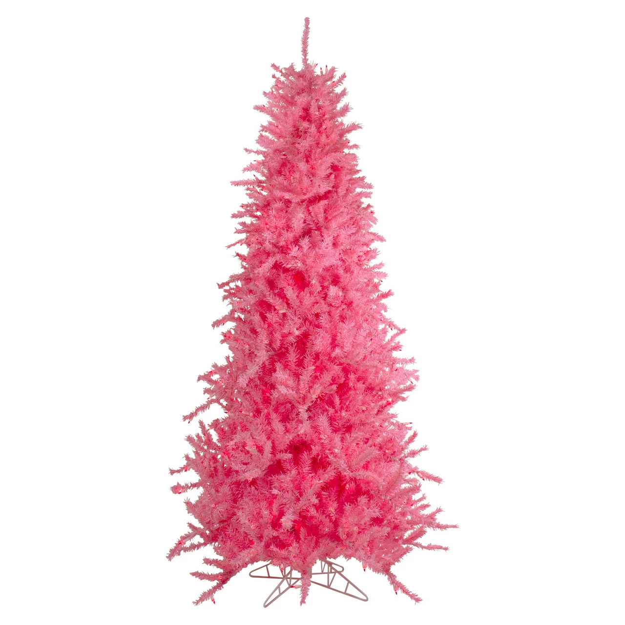 Northlight 7.5' Pre-Lit Pink Tinsel Slim Artificial Christmas Tree - Pink Lights 3 Northlight 7.5' Pre-Lit Pink Tinsel Slim Artificial Christmas Tree - Pink Lights