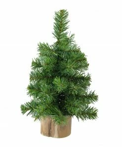 Northlight 10" Alpine Medium Artificial Christmas Tree With Wooden Base - Unlit