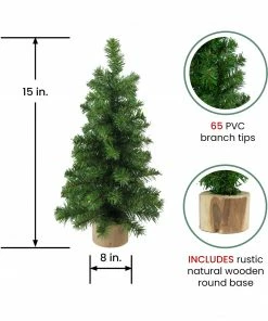 Northlight 15" Alpine Slim Artificial Christmas Tree With Wood Base - Unlit 10 Northlight 15" Alpine Slim Artificial Christmas Tree With Wood Base - Unlit -Northlight Shop northlight20v04023 70710.1666129162