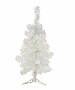 Northlight 2' Pre-Lit Woodbury White Pine Slim Artificial Christmas Tree, Clear Lights