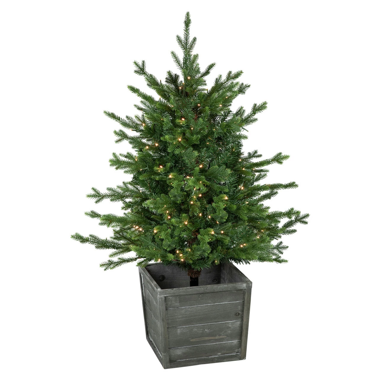 Northlight 4' Pre-Lit Potted Deluxe Russian Pine Artificial Christmas Tree, Warm White LED Lights 3 Northlight 4' Pre-Lit Potted Deluxe Russian Pine Artificial Christmas Tree, Warm White LED Lights