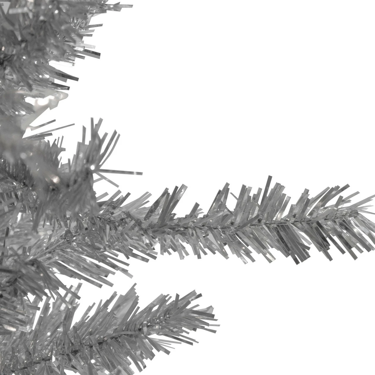 Northlight 9’ Silver Tinsel Slim Artificial Christmas Tree - Unlit 4 Northlight 9’ Silver Tinsel Slim Artificial Christmas Tree - Unlit - Image 2