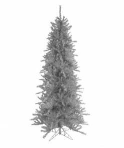 Northlight 9’ Silver Tinsel Slim Artificial Christmas Tree - Unlit