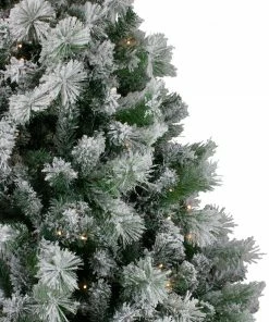 Alternative view of Northlight 6.5' Pre-Lit Full Flocked Somerset Spruce Artificial Christmas Tree - Clear Lights