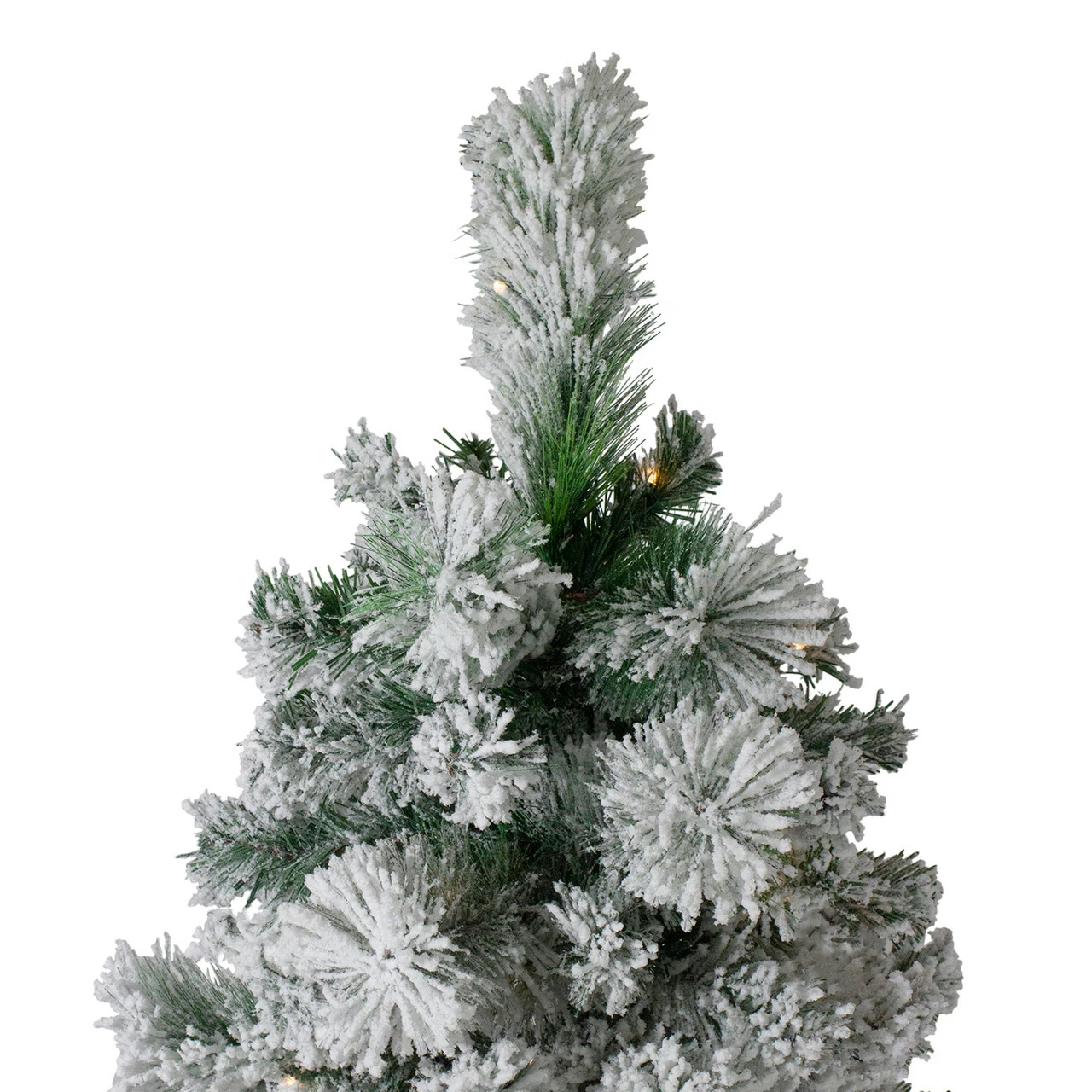 Northlight 6.5' Pre-Lit Full Flocked Somerset Spruce Artificial Christmas Tree - Clear Lights 5 Northlight 6.5' Pre-Lit Full Flocked Somerset Spruce Artificial Christmas Tree - Clear Lights - Image 3