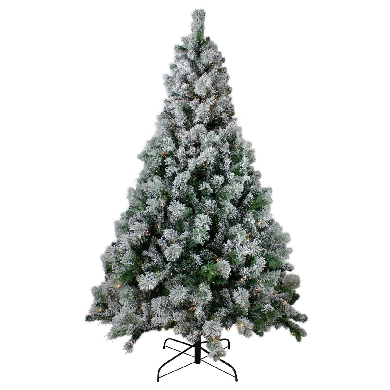Northlight 7.5' Pre-Lit Flocked Somerset Spruce Artificial Christmas Tree - Clear Lights 3 Northlight 7.5' Pre-Lit Flocked Somerset Spruce Artificial Christmas Tree - Clear Lights