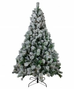 Northlight 6.5' Pre-Lit Full Flocked Somerset Spruce Artificial Christmas Tree - Clear Lights