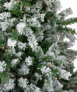 Alternative view of Northlight 7.5' Pre-Lit Medium Flocked Winter Park Fir Artificial Christmas Tree - Warm Clear LED Lights