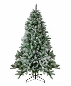 Northlight 6.5' Pre-Lit Flocked Winter Park Fir Artificial Christmas Tree - Clear Lights