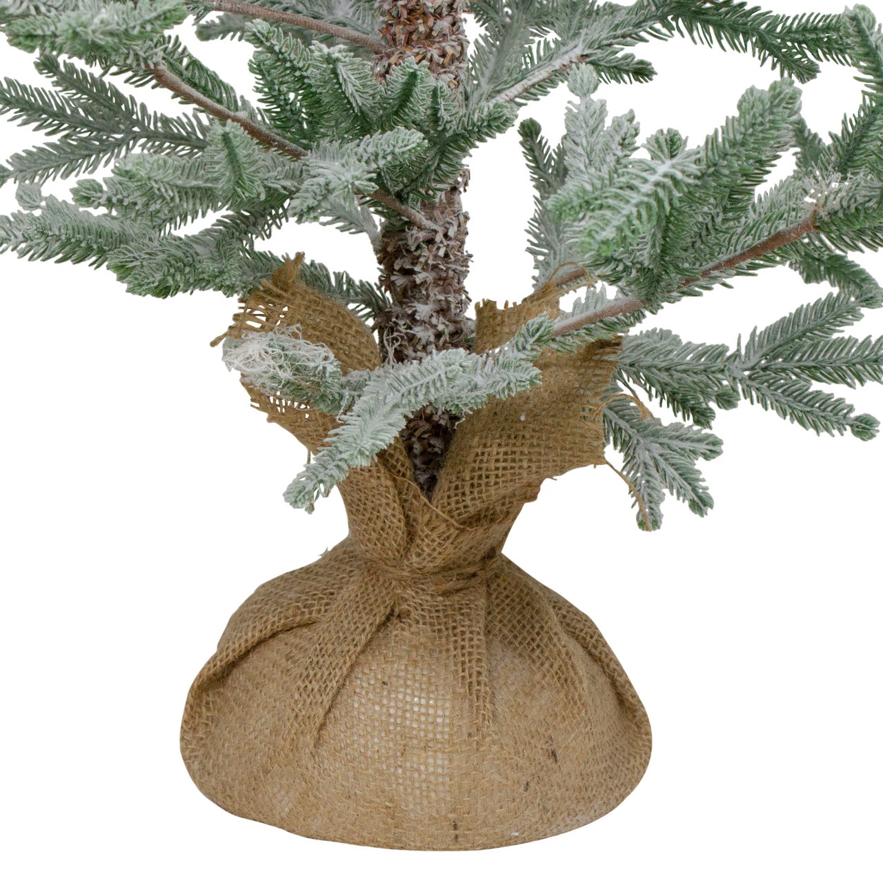 Northlight 4' Snow Covered Frosted Pine Artificial Christmas Tree With Jute Base – Unlit 6 Northlight 4' Snow Covered Frosted Pine Artificial Christmas Tree With Jute Base – Unlit - Image 4