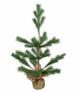 Northlight 2' Ponderosa Pine Artificial Christmas Tree Jute Base Decoration – Unlit