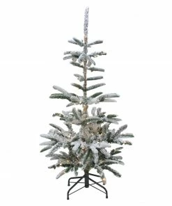 Northlight 9' Pre-Lit Green Flocked Nordmann Fir Artificial Christmas Tree - Warm Clear LED Lights