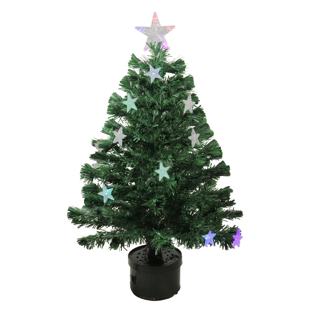 Northlight 3' Pre-Lit Potted Color Changing Fiber Optic Artificial Christmas Tree - Multi Color LED Lights 3 Northlight 3' Pre-Lit Potted Color Changing Fiber Optic Artificial Christmas Tree - Multi Color LED Lights