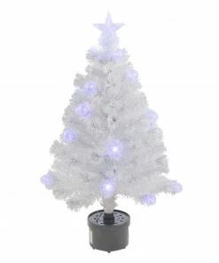 Northlight 3' Pre-Lit White Fiber Optic Artificial Christmas Tree, White Lights