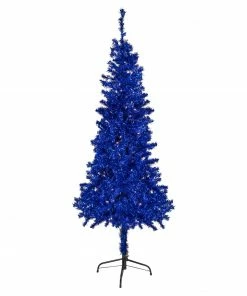 Northlight 6' Pre-Lit Blue Artificial Tinsel Christmas Tree, Clear Lights