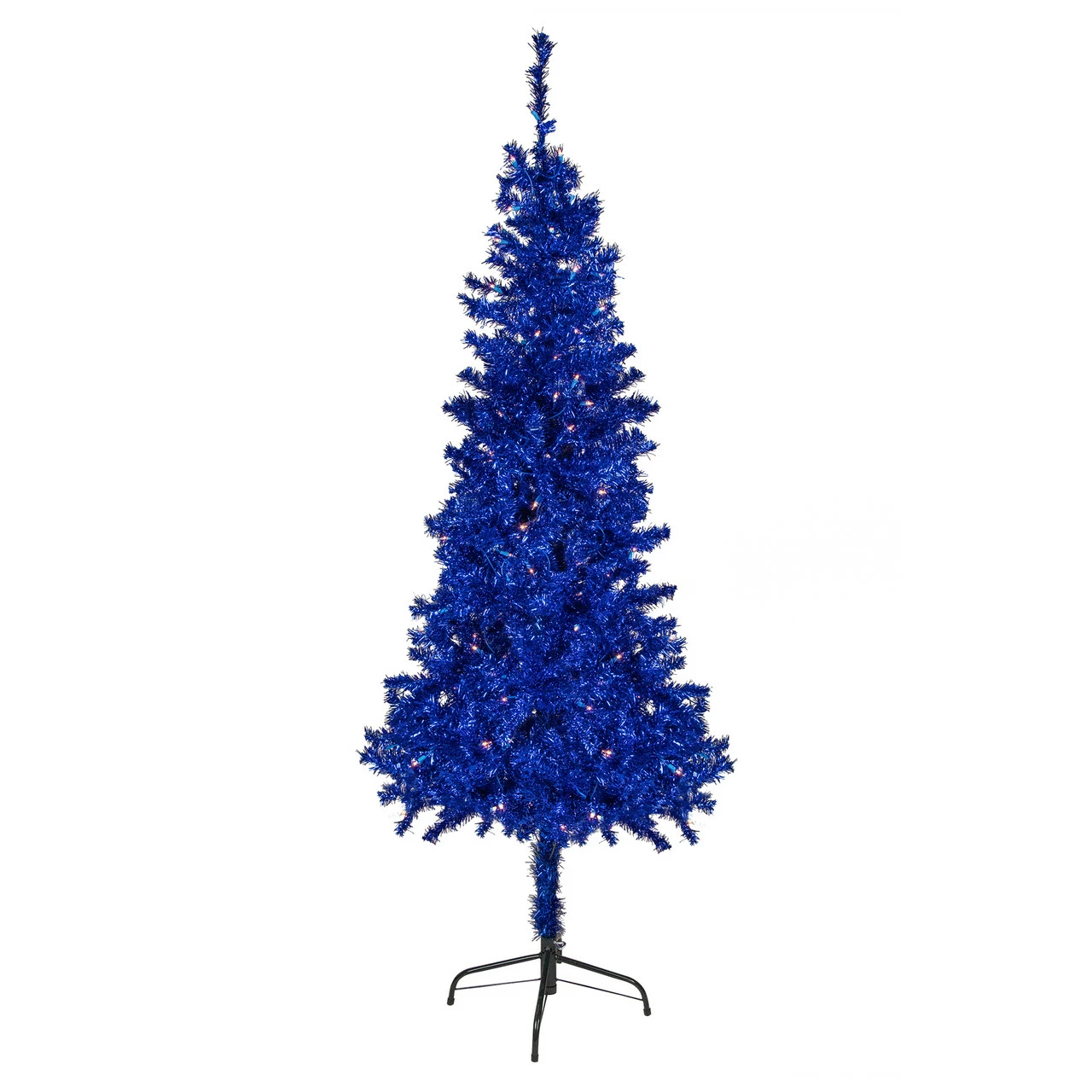 Northlight 6' Pre-Lit Blue Artificial Tinsel Christmas Tree, Clear Lights 3 Northlight 6' Pre-Lit Blue Artificial Tinsel Christmas Tree, Clear Lights