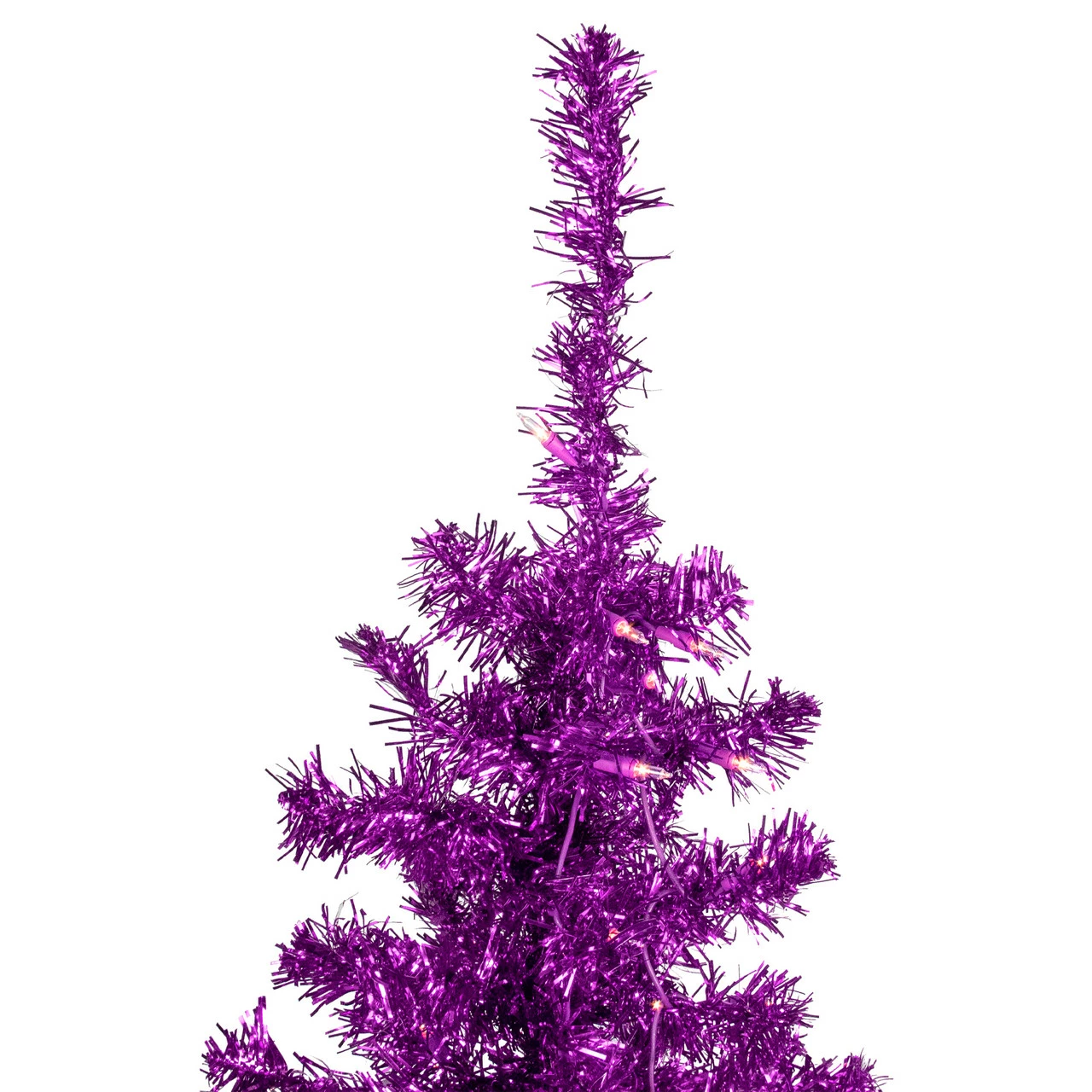 Northlight 4' Pre-Lit Purple Artificial Tinsel Christmas Tree, Clear Lights 6 Northlight 4' Pre-Lit Purple Artificial Tinsel Christmas Tree, Clear Lights - Image 4