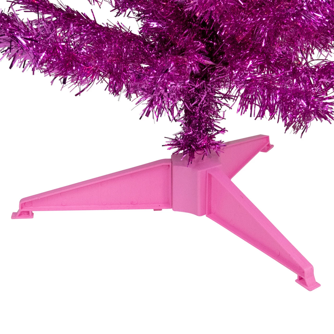 Northlight 4' Pre-Lit Pink Artificial Tinsel Christmas Tree, Clear Lights 7 Northlight 4' Pre-Lit Pink Artificial Tinsel Christmas Tree, Clear Lights - Image 5