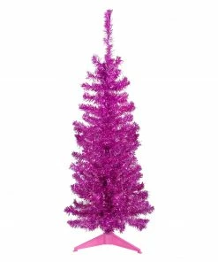 Northlight 4' Pink Artificial Tinsel Christmas Tree, Unlit